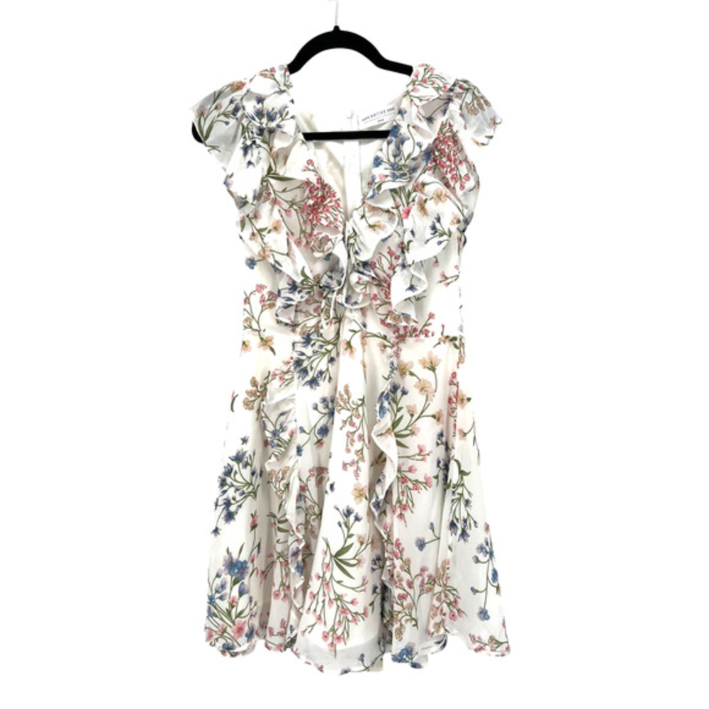 Native Daughter‎ White with Blue, Pink, Green Floral Dress Size Medium